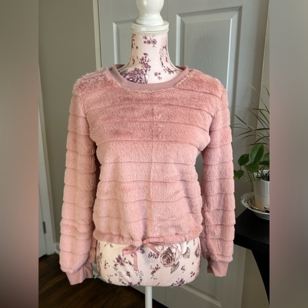 ✨Almost Famous Girls Super Soft Pink Sweater Tie Waist Top Small
